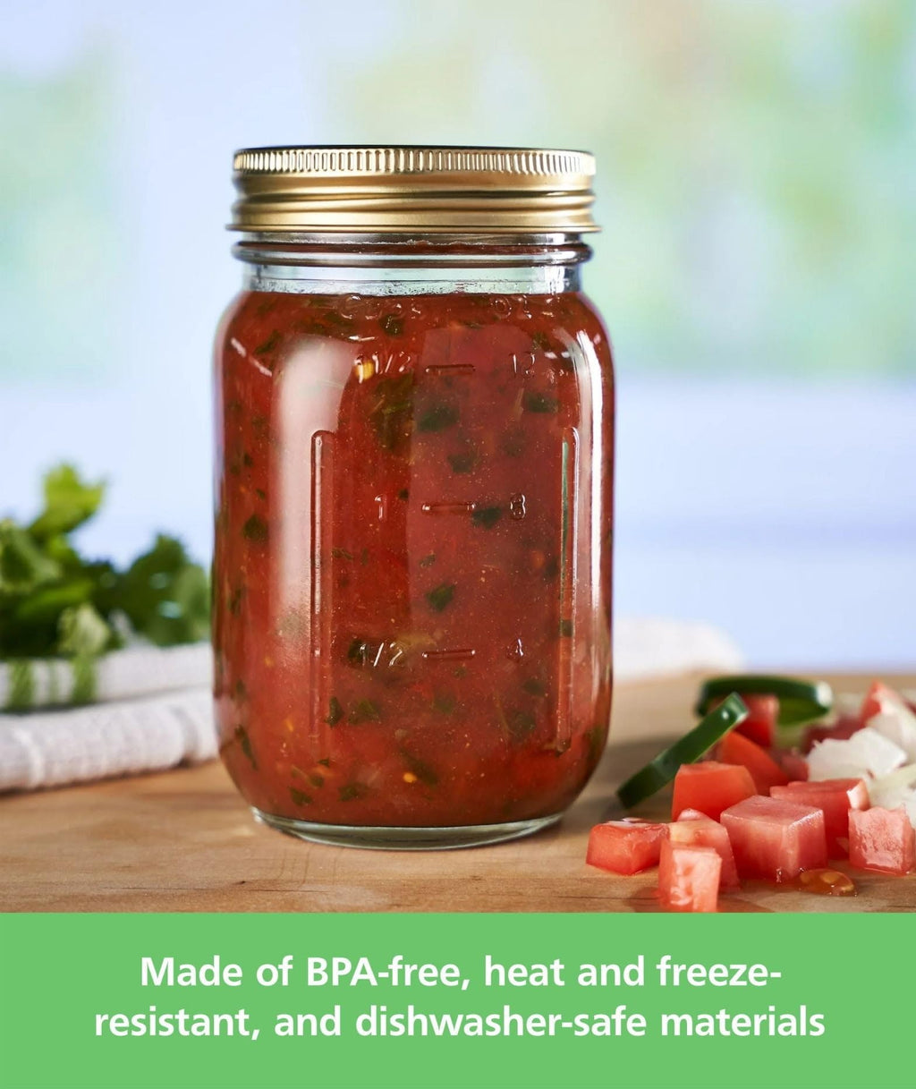 16 oz Regular Mouth Glass Canning Jars with Lids and Rings, 12-Pack M738741