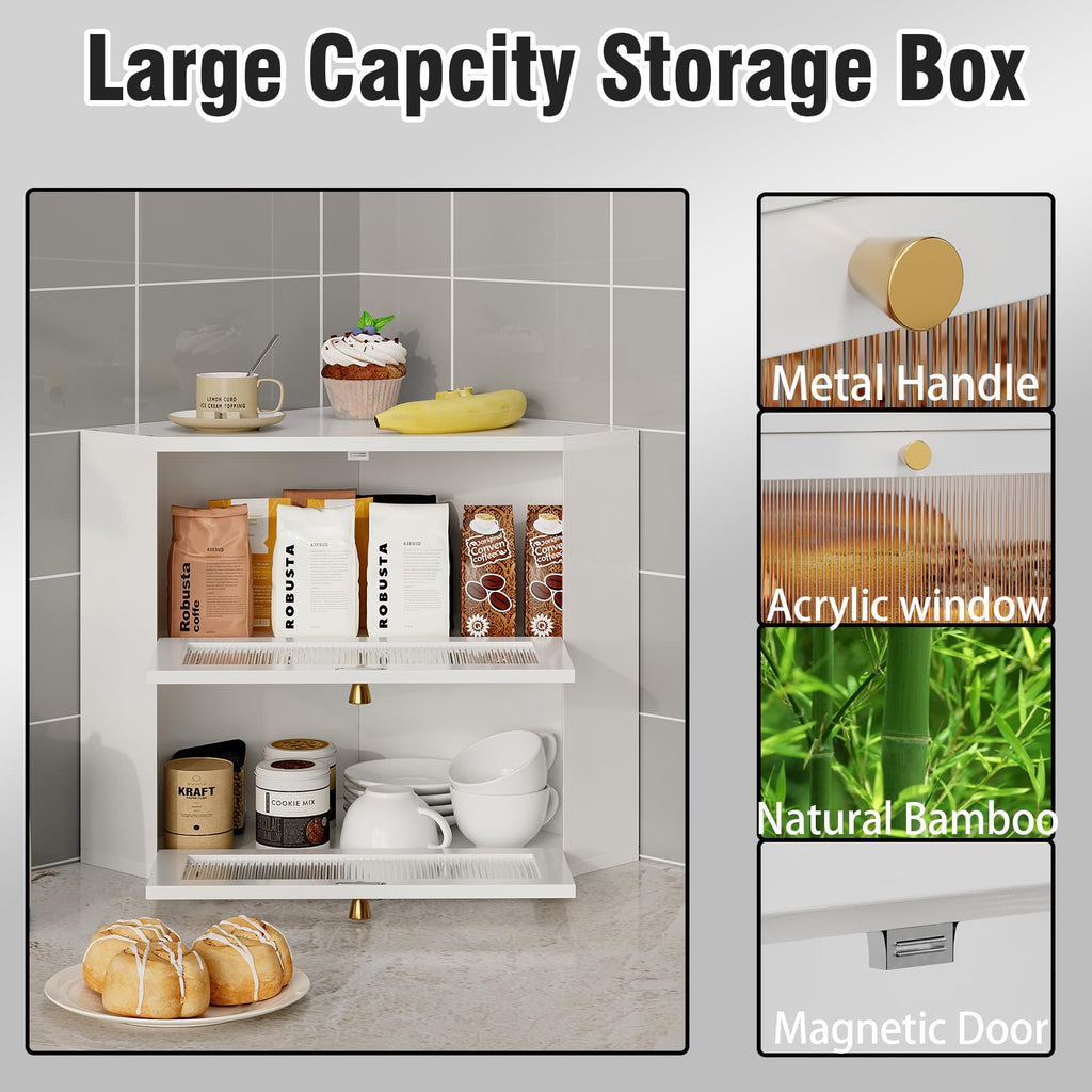Bamboo Bread Box with Transparent Door L180972