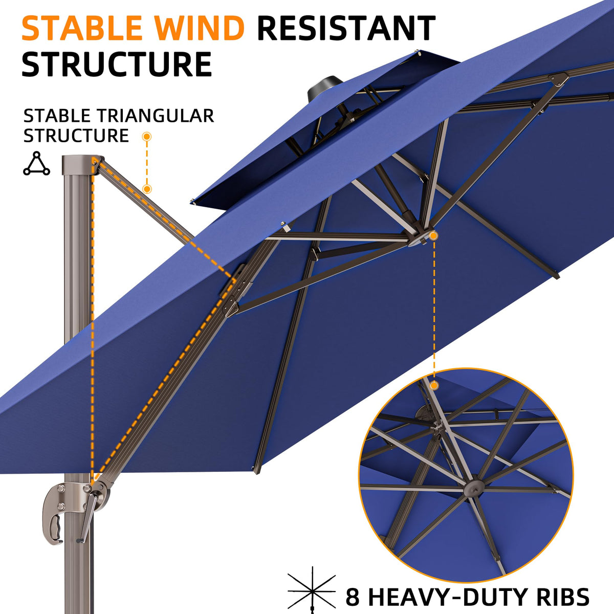 10' X 13' Rectangle Cantilever Patio Umbrella O828