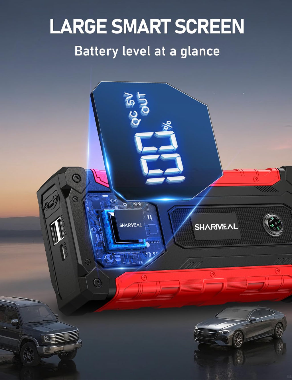 8000A 12V Portable Jump Starter with PD 30W Charger H78933