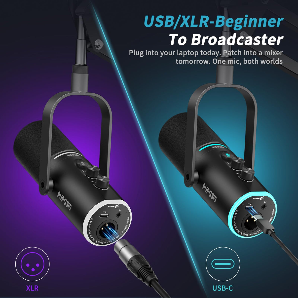 XLR/USB Dynamic Podcast Microphone K2168