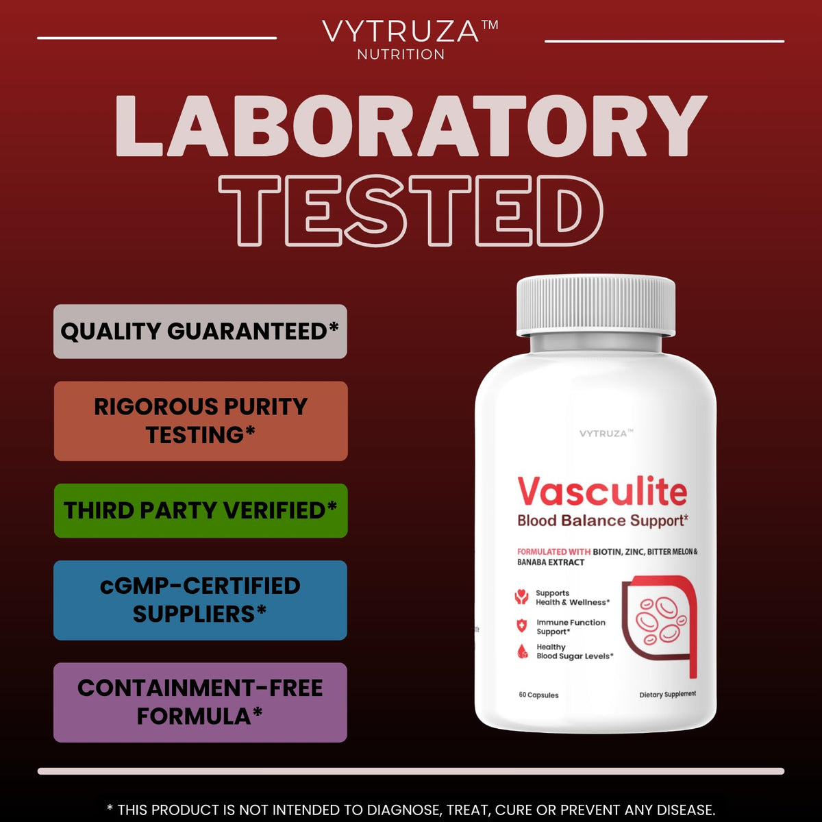 60 Capsules Blood Flow Support Supplement U7595