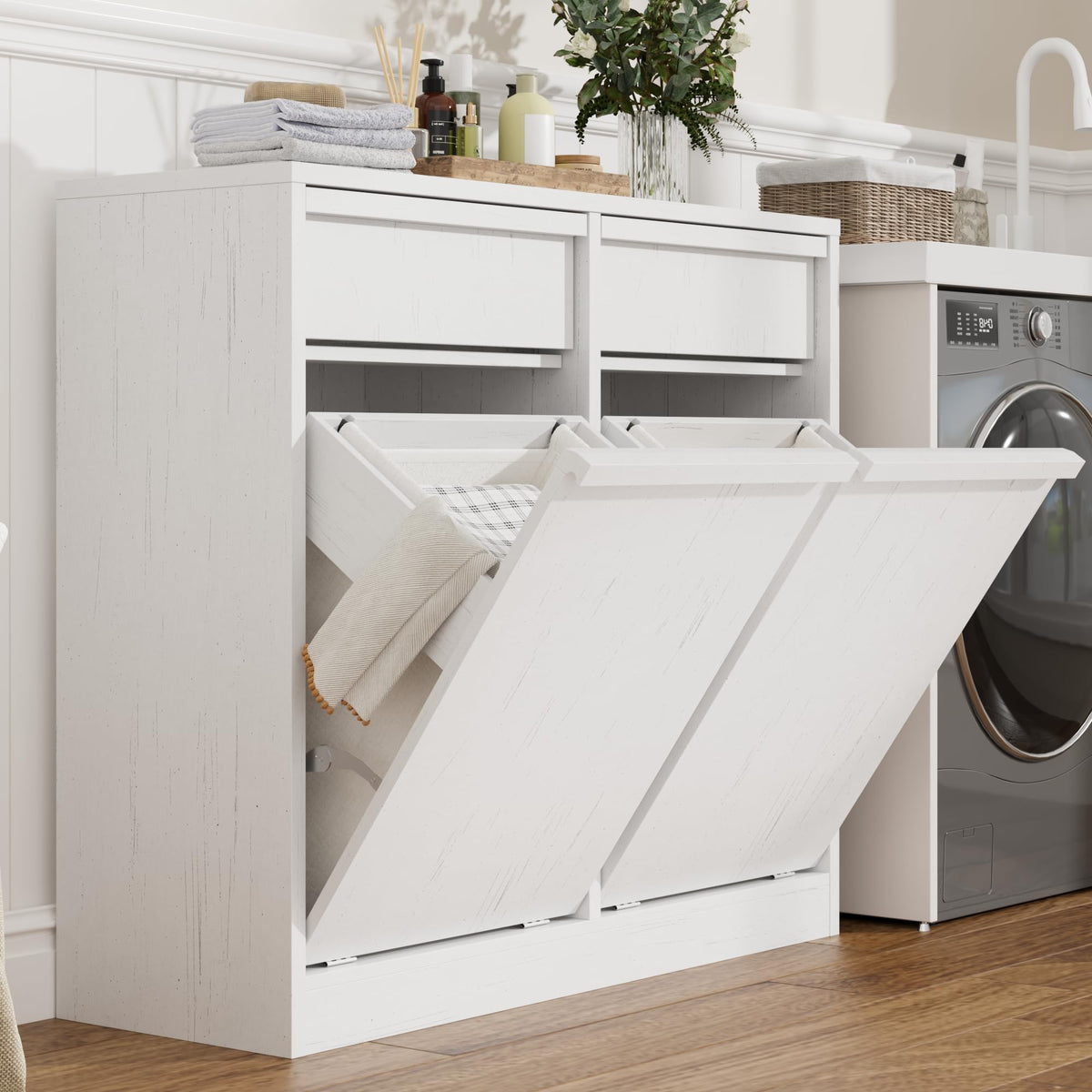 Double Tilt Out Laundry Hamper Cabinet H5571