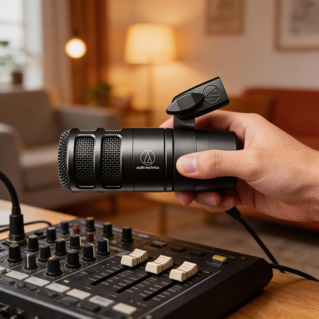 Hypercardioid Dynamic Podcast Microphone Bundle with Pop Filter, Boom Arm, XLR Cable D576466