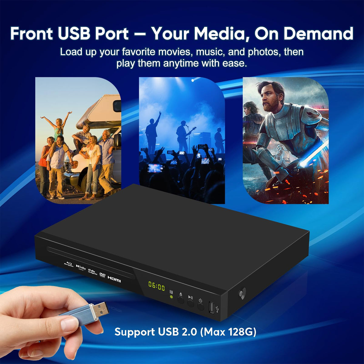 Full HD 1080p Blu-ray DVD Player with Dolby Digital H215