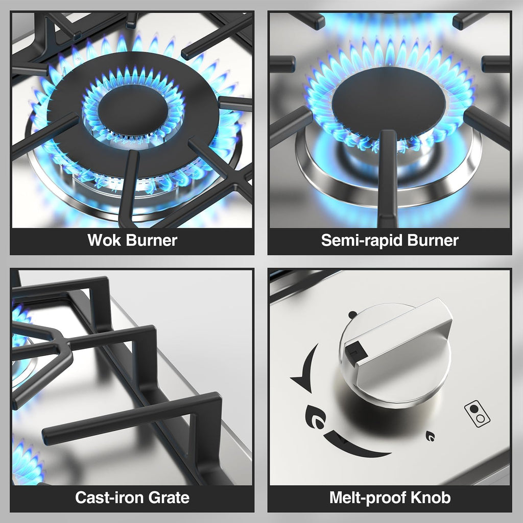 2 Burner Propane Gas Cooktop Stainless Steel N78364