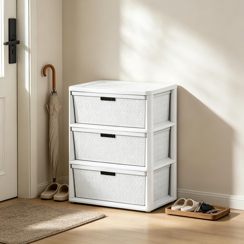 White 3 Drawer Storage Tower L344360