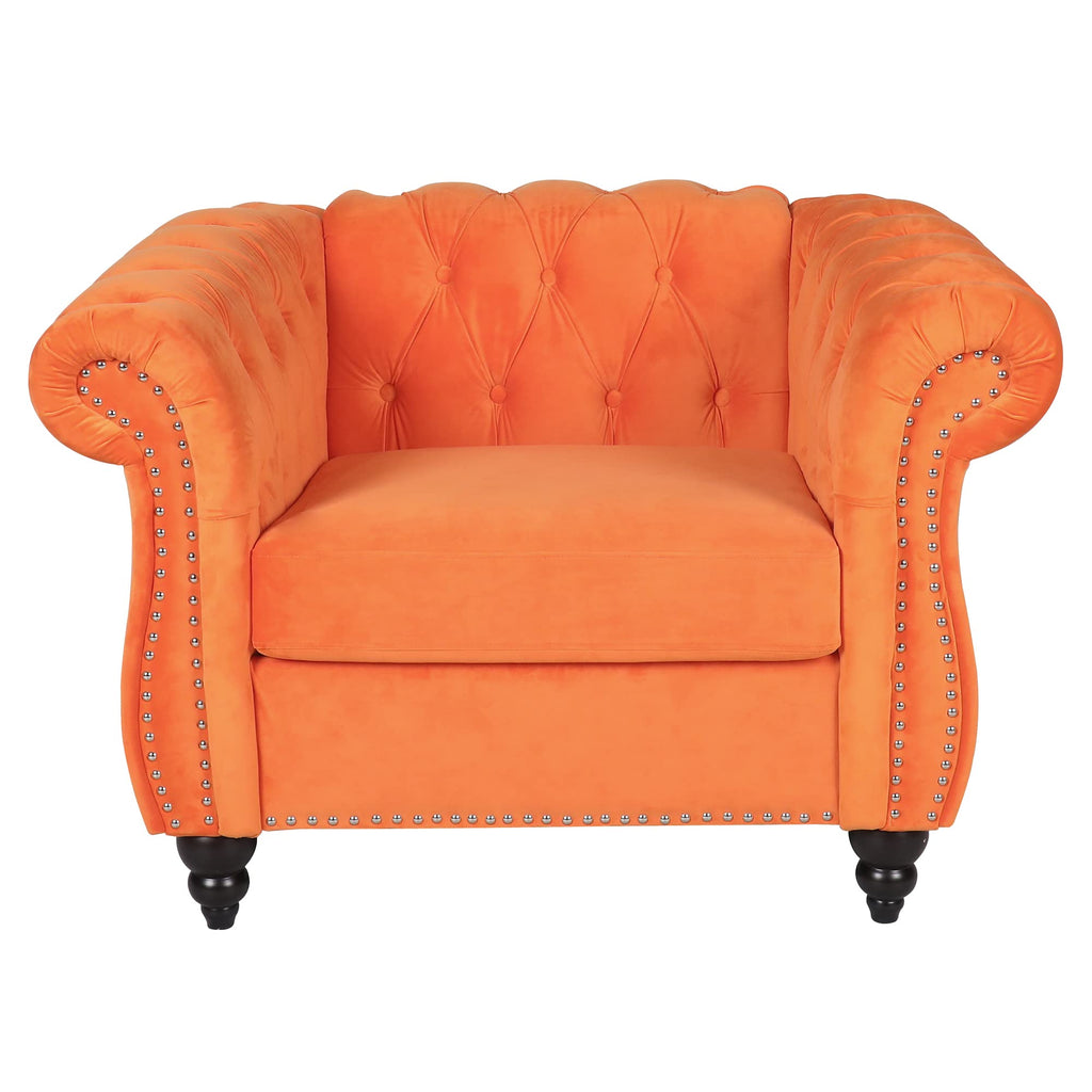 Orange Velvet Accent Chair K113
