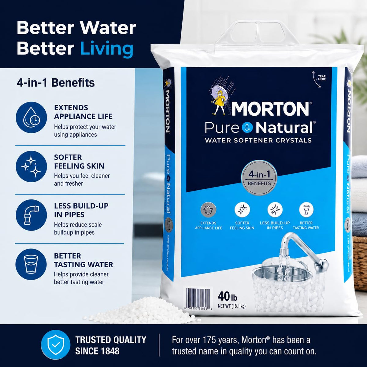 Pure and Natural Water Softener Crystals 40lbs B8738