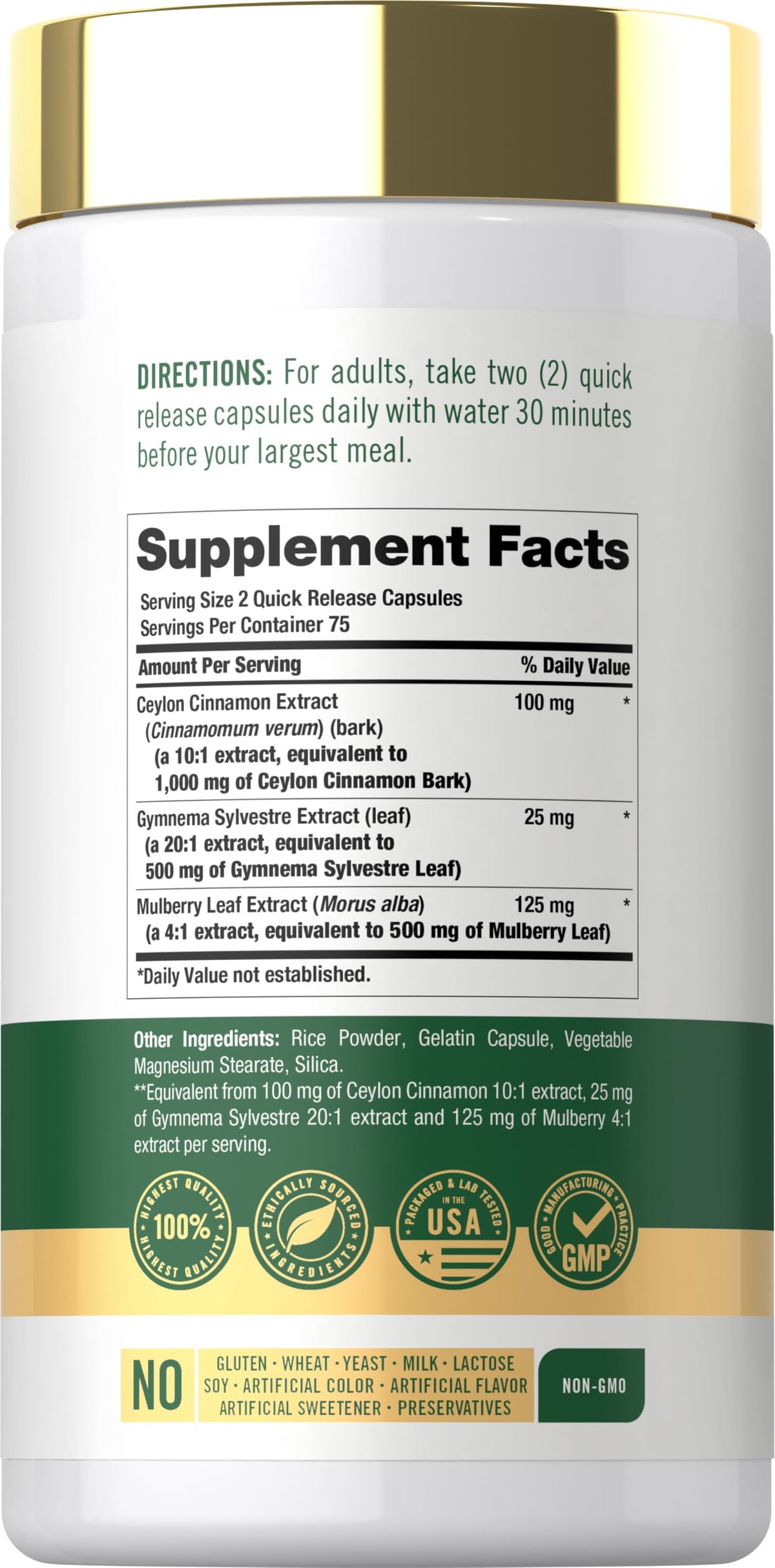 Cinnamon Complex with Gymnema and Mulberry 150 Capsules J8780
