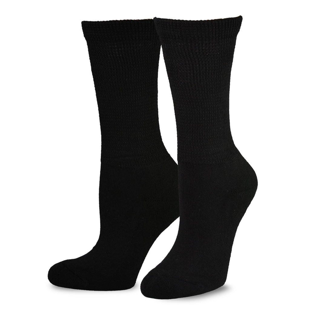 Viscose Bamboo Diabetic Crew Socks 3-Pairs Black U8357