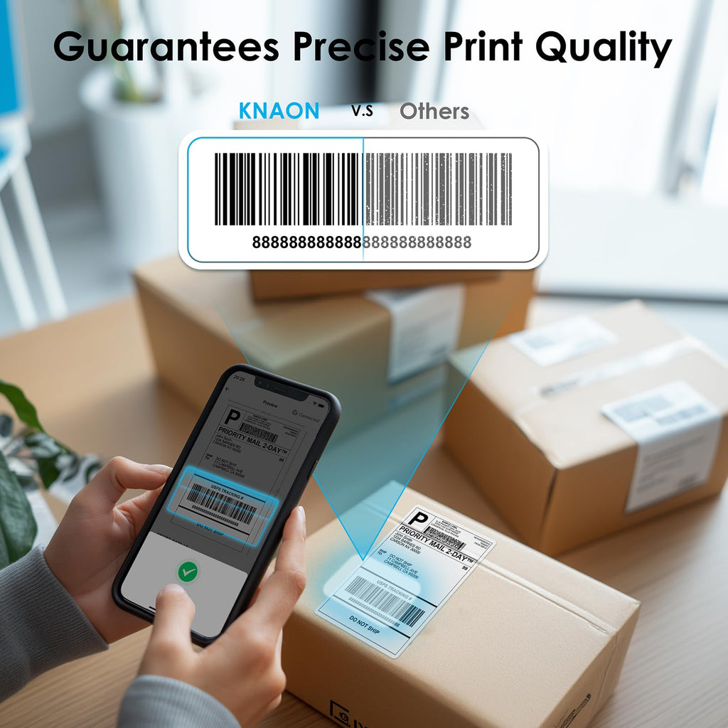 White 4x6 Portable Bluetooth Thermal Label Printer Y7387
