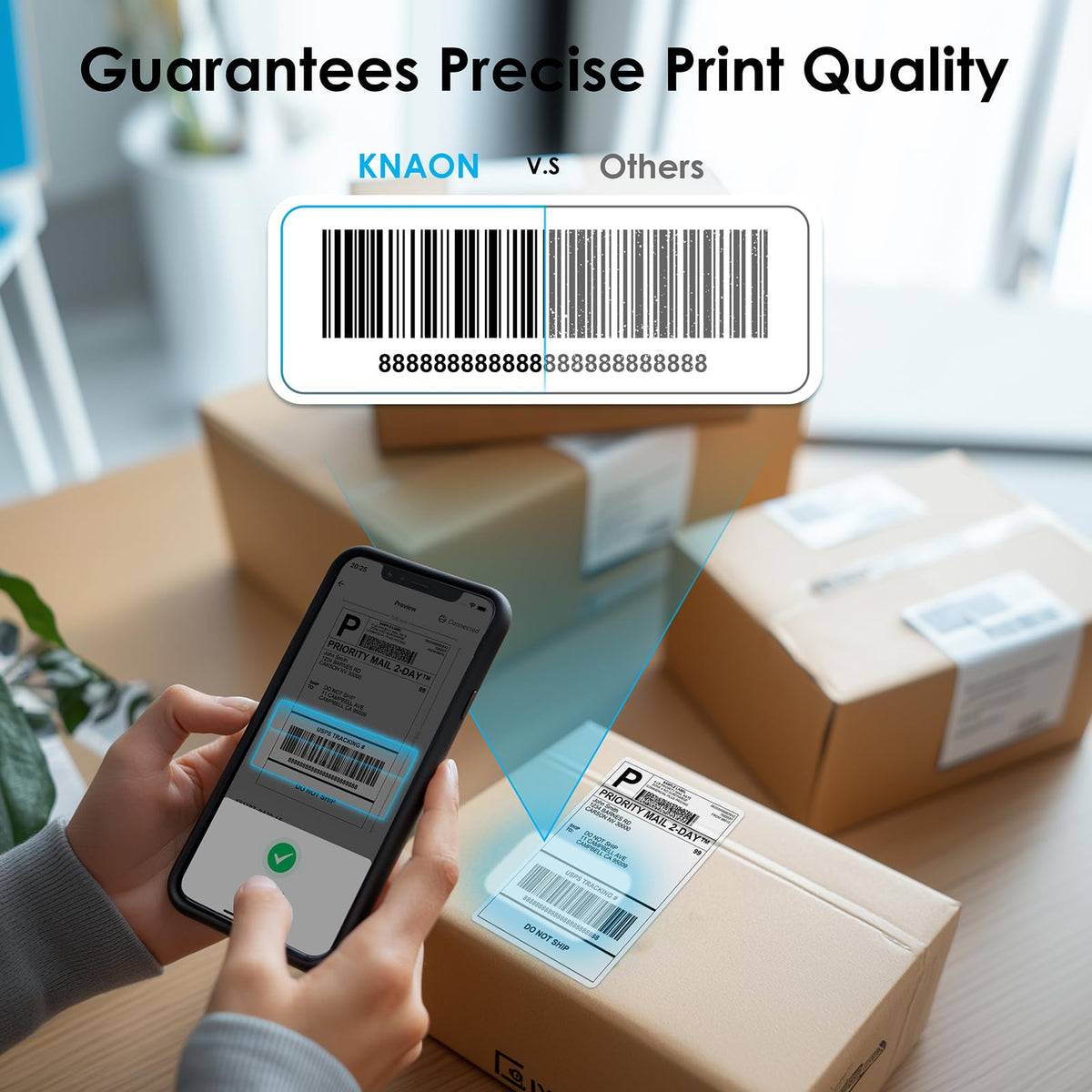 White 4x6 Portable Bluetooth Thermal Label Printer Y7387