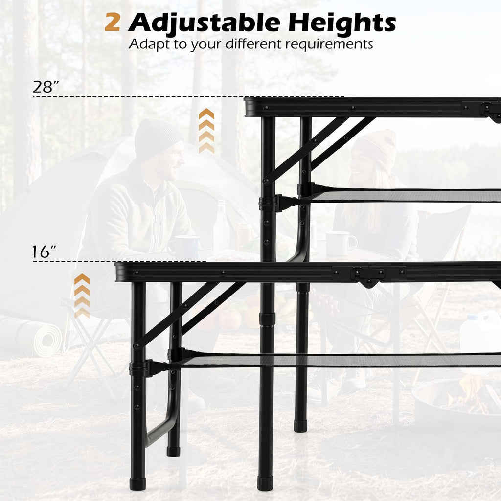 3 FT Portable Aluminum Folding Camping Table with Carry Handle P8107