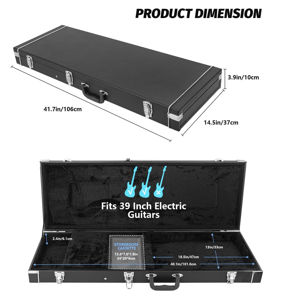 39-Inch Electric Guitar Hard Shell Case with Lock Latch T342511