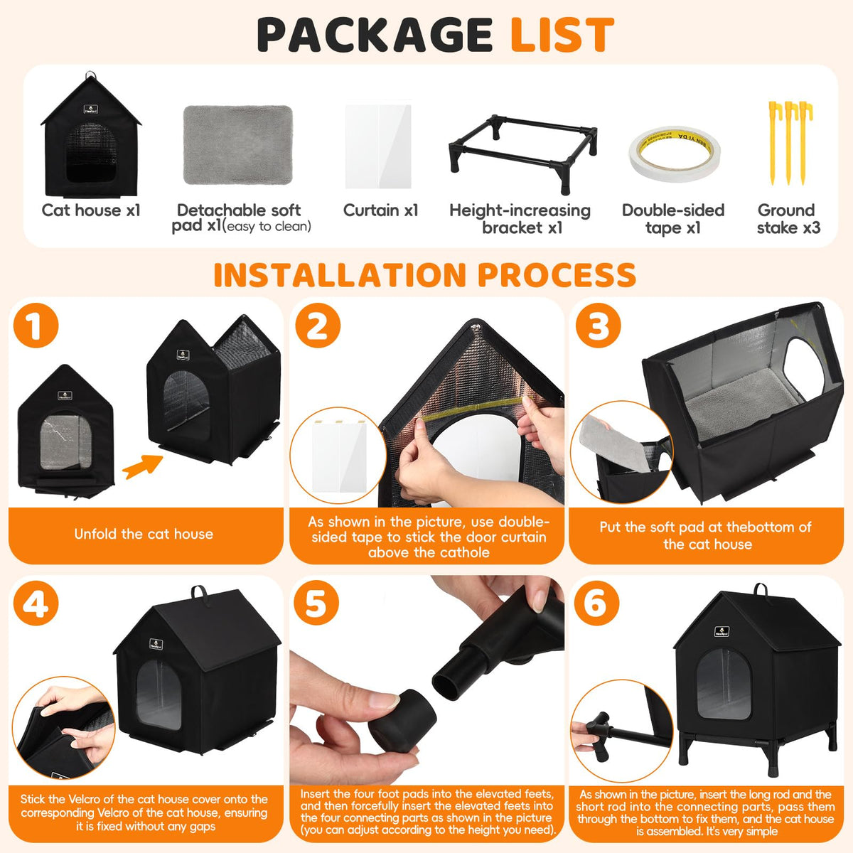 Outdoor Insulated Cat House with Removable Mat A51480