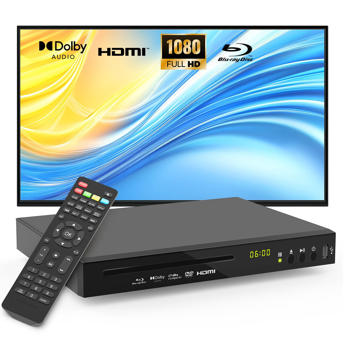 Full HD 1080p Blu-ray DVD Player with Dolby Digital H215