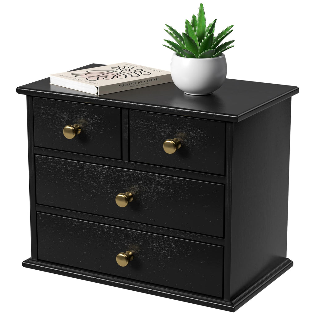 Oak Wooden Desk Organizer with Drawers O881