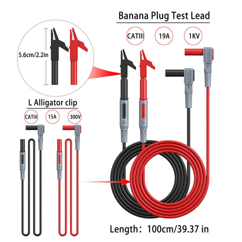 24 Pcs Multimeter Test Leads Set with Alligator Clips I45508
