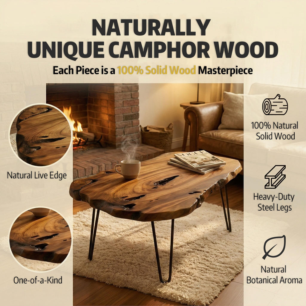 Live Edge Natural Wood Coffee Table T318315