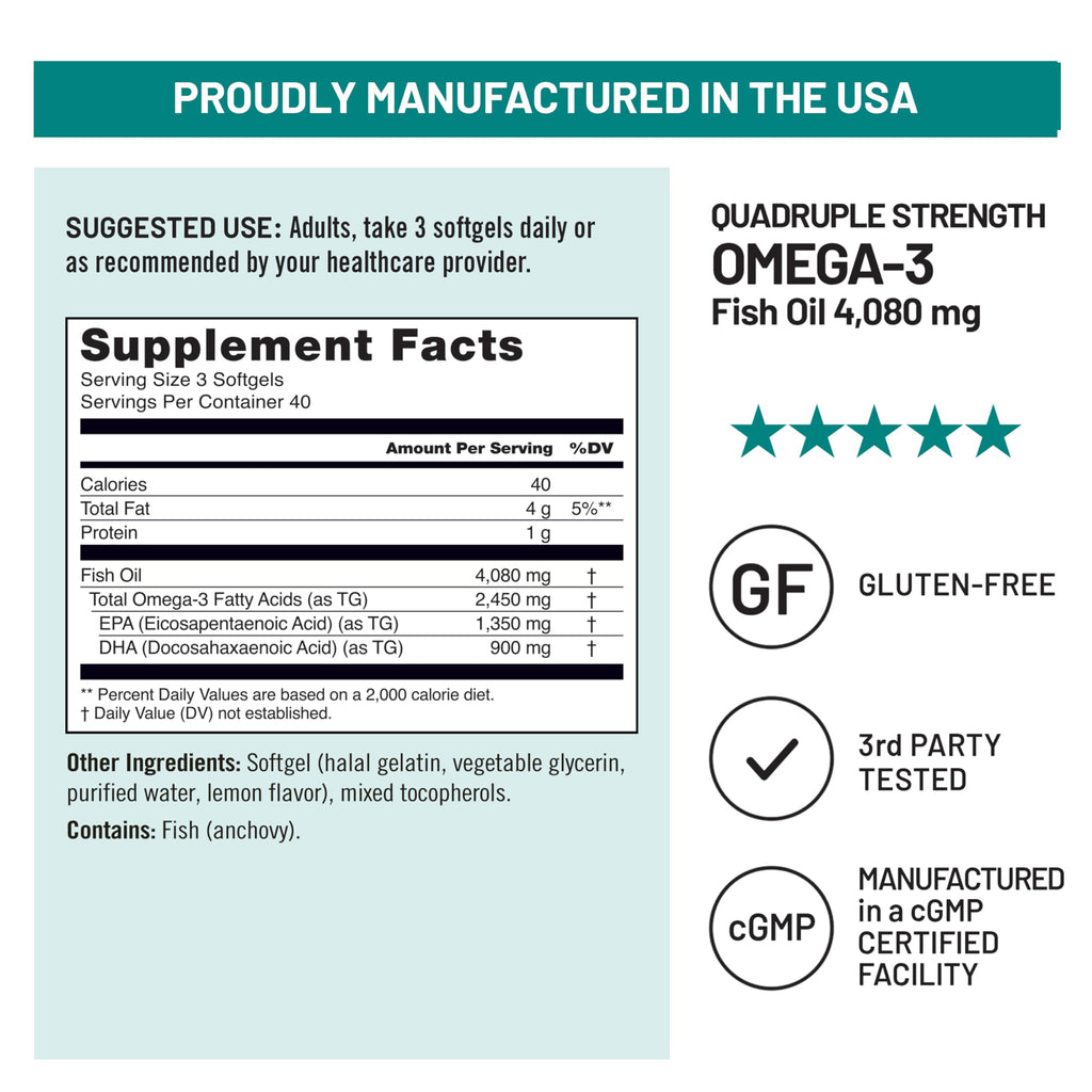 Omega 3 Fish Oil 4080mg Softgels G420204