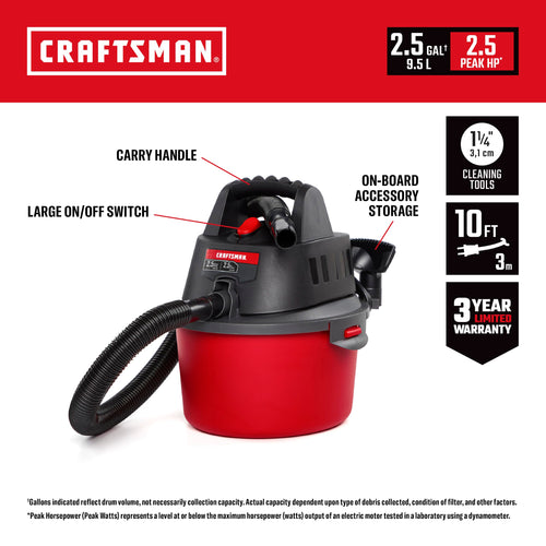 2.5 Gallon Wet Dry Shop Vacuum M343149