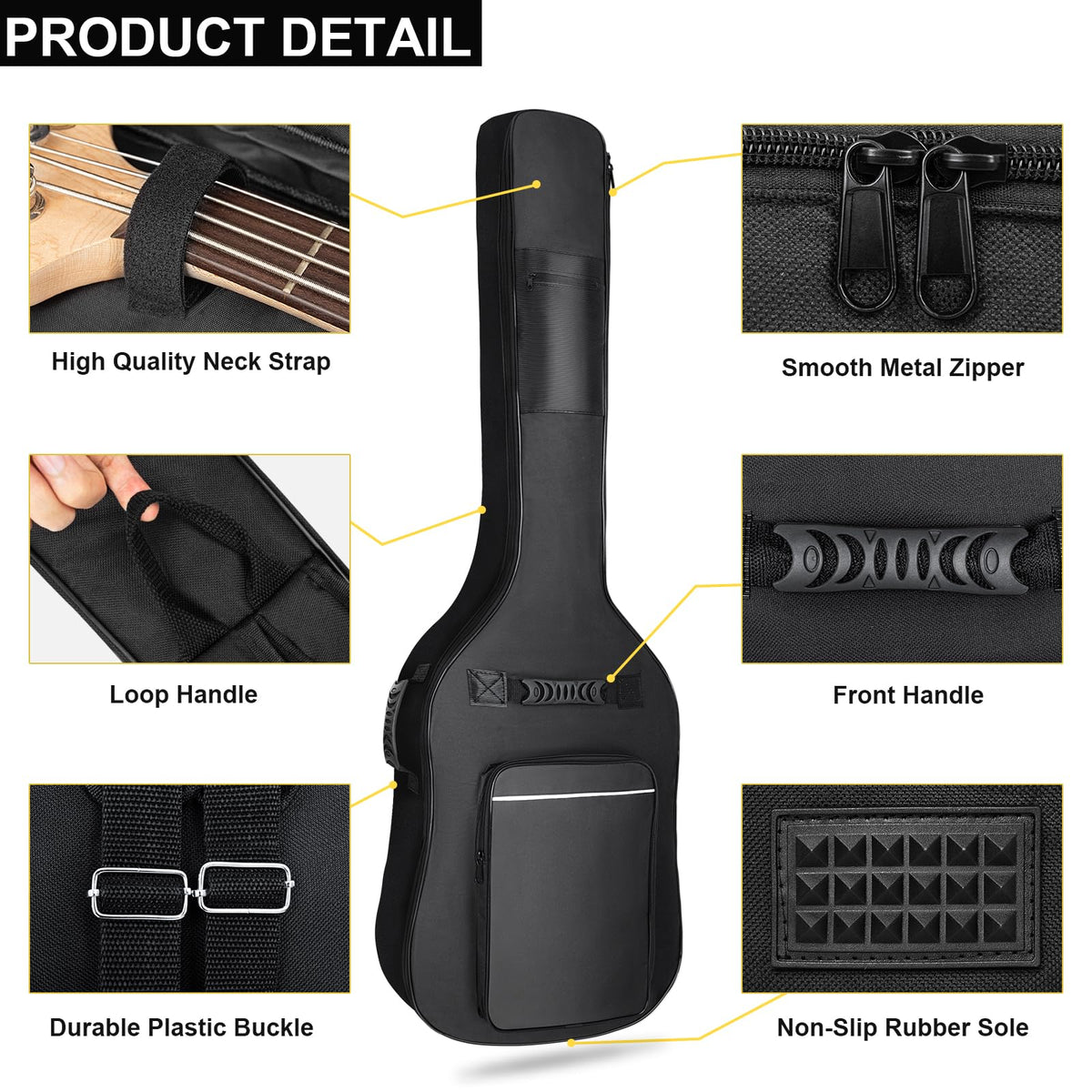 Black Waterproof Bass Guitar Gig Bag R7712