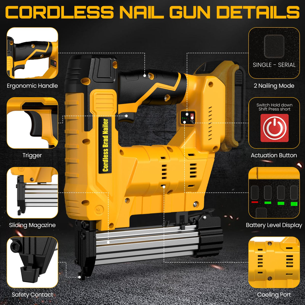 2-in-1 Cordless Brad Nailer & Staple Gun F62060