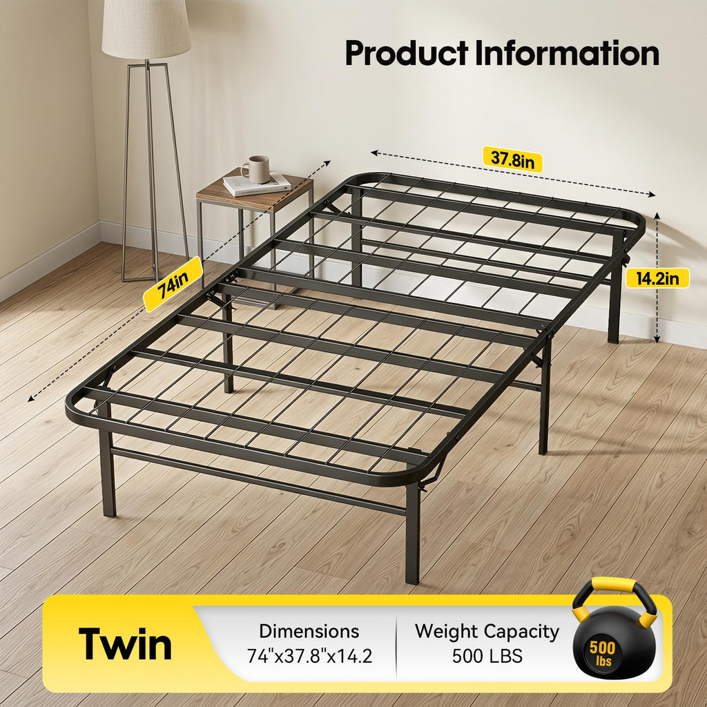 Twin Metal Bed Frame with 6 Legs I421