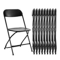 10 Pack Black Plastic Folding Chairs with Metal Frame K7289