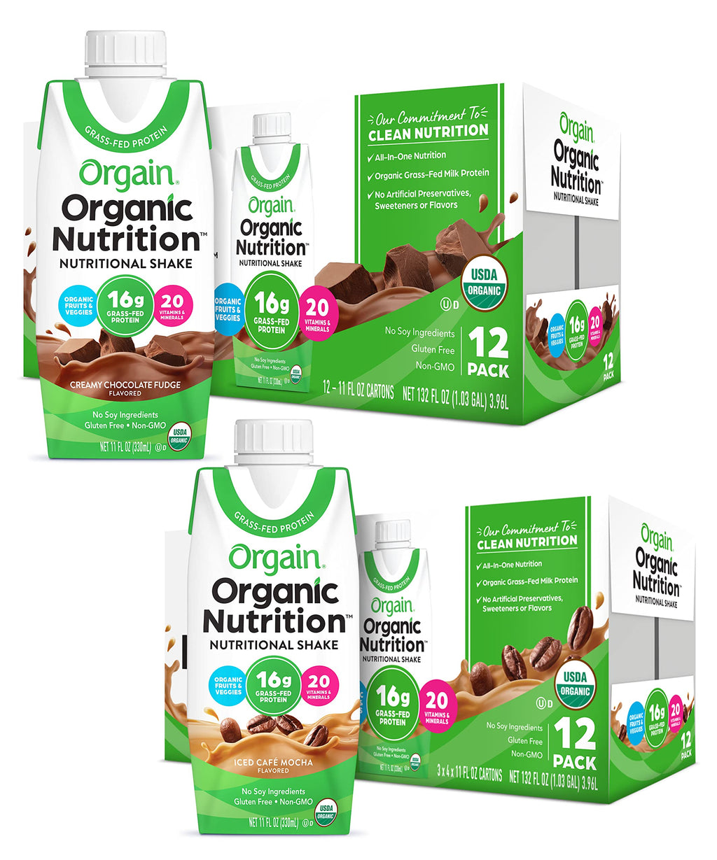 Organic Nutritional Shake Creamy Chocolate Fudge Iced Cafe Mocha 11 Fl Oz Pack of 12 G57864