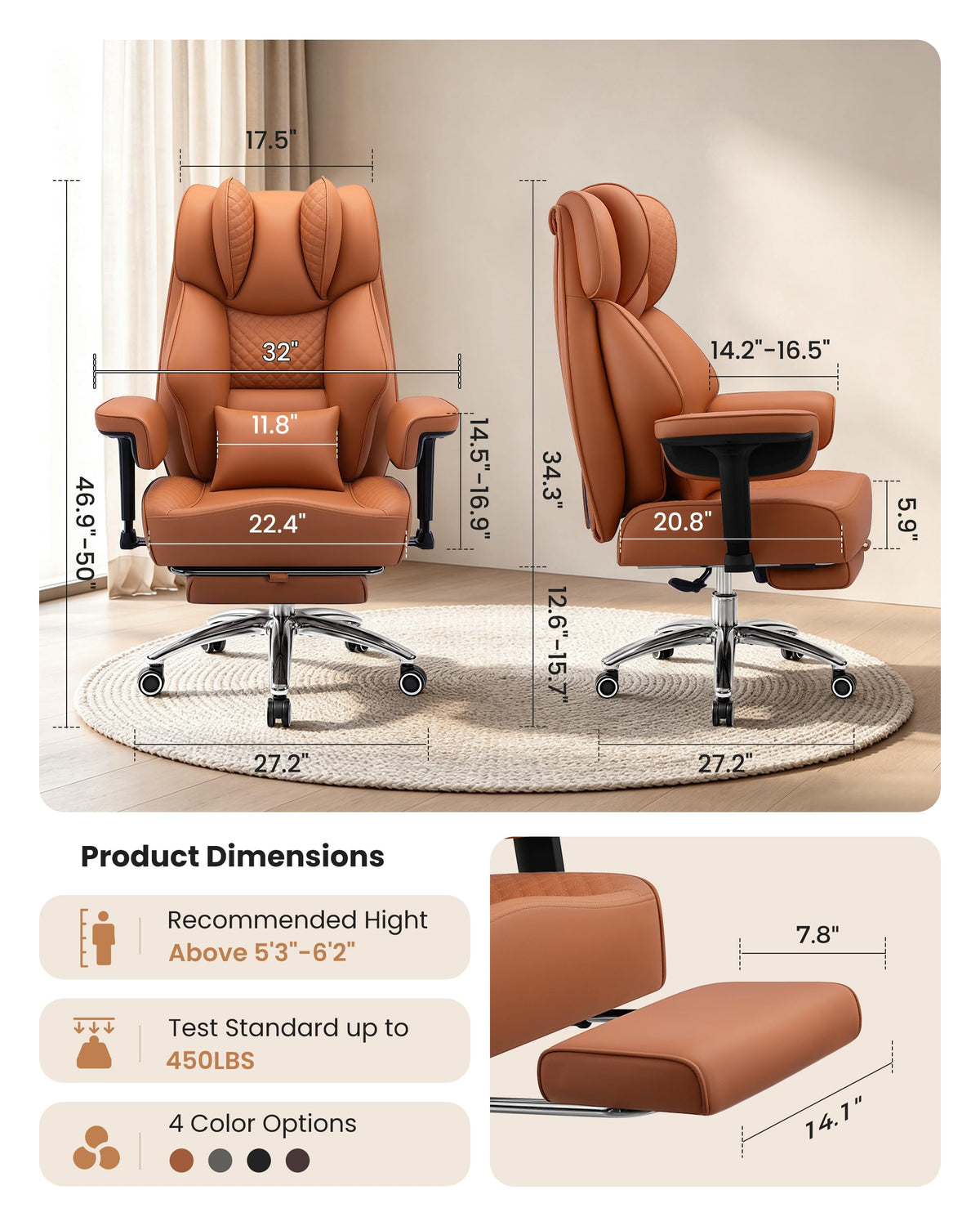 Big and Tall Ergonomic Office Chair Q664734