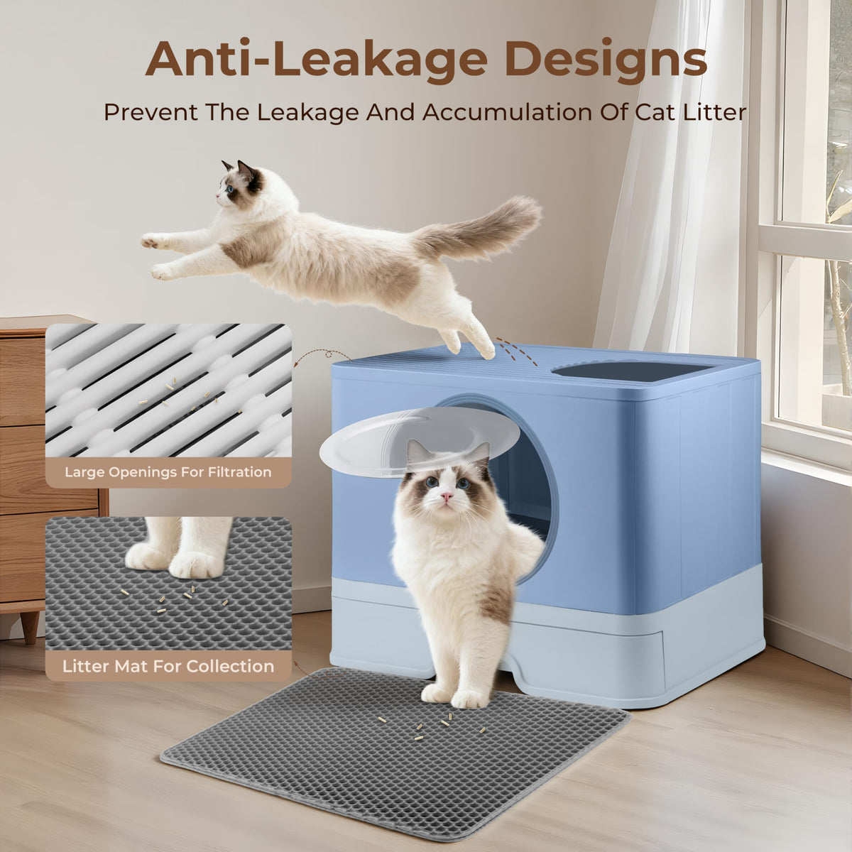 XXXL Stainless Steel Litter Box with Lid Q32756