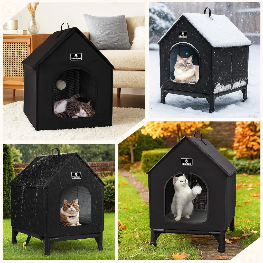 Outdoor Insulated Cat House with Removable Mat A51480