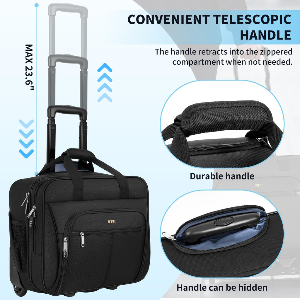 Water-Resistant 17.3" Rolling Laptop Bag with RFID Pocket X724
