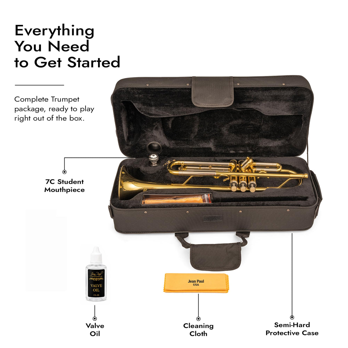 Bb Trumpet with Yellow Brass Bell and Stainless Steel Valves P5366