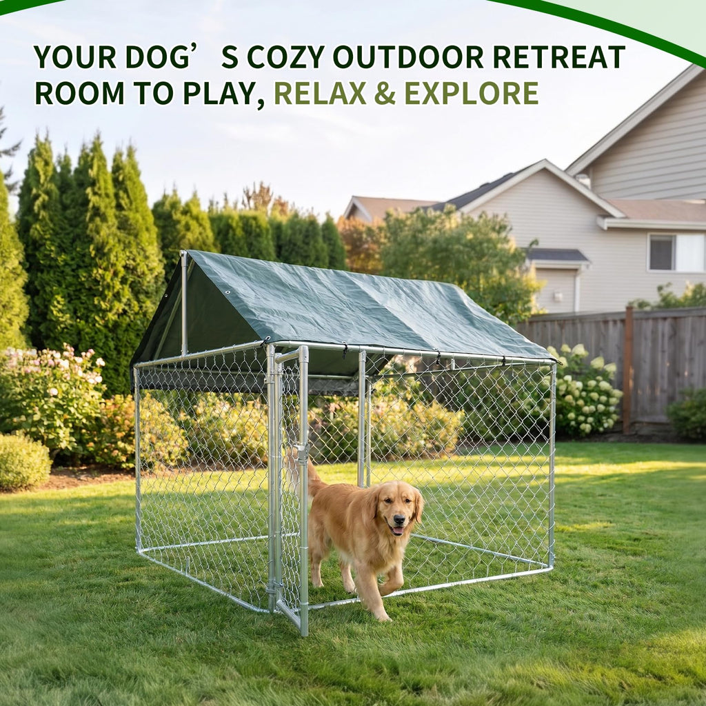 Heavy Duty Outdoor Dog Kennel Galvanized Steel Enclosure P15947