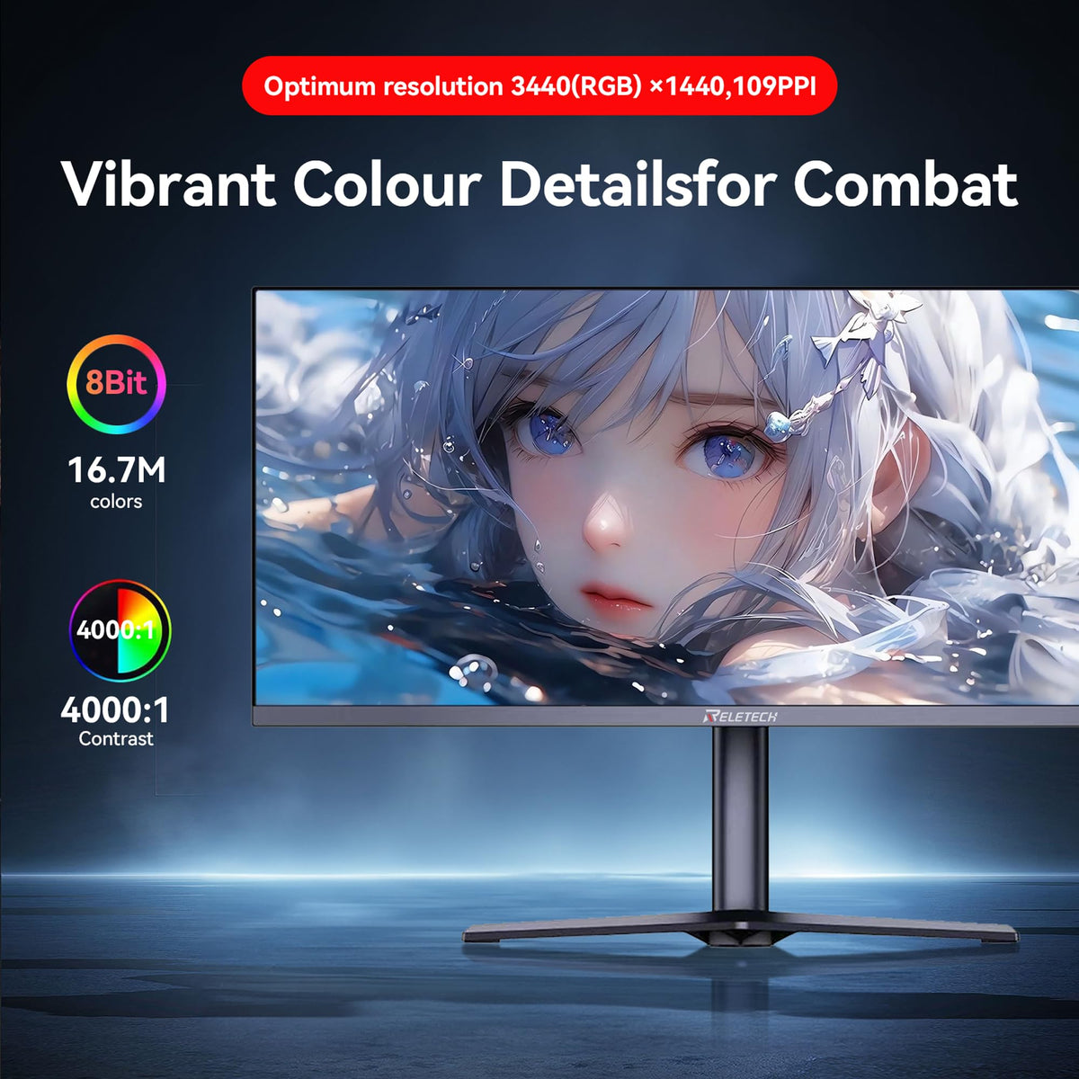 34 Inch Curved Ultrawide Gaming Monitor 21:9 WQHD 165Hz D57723