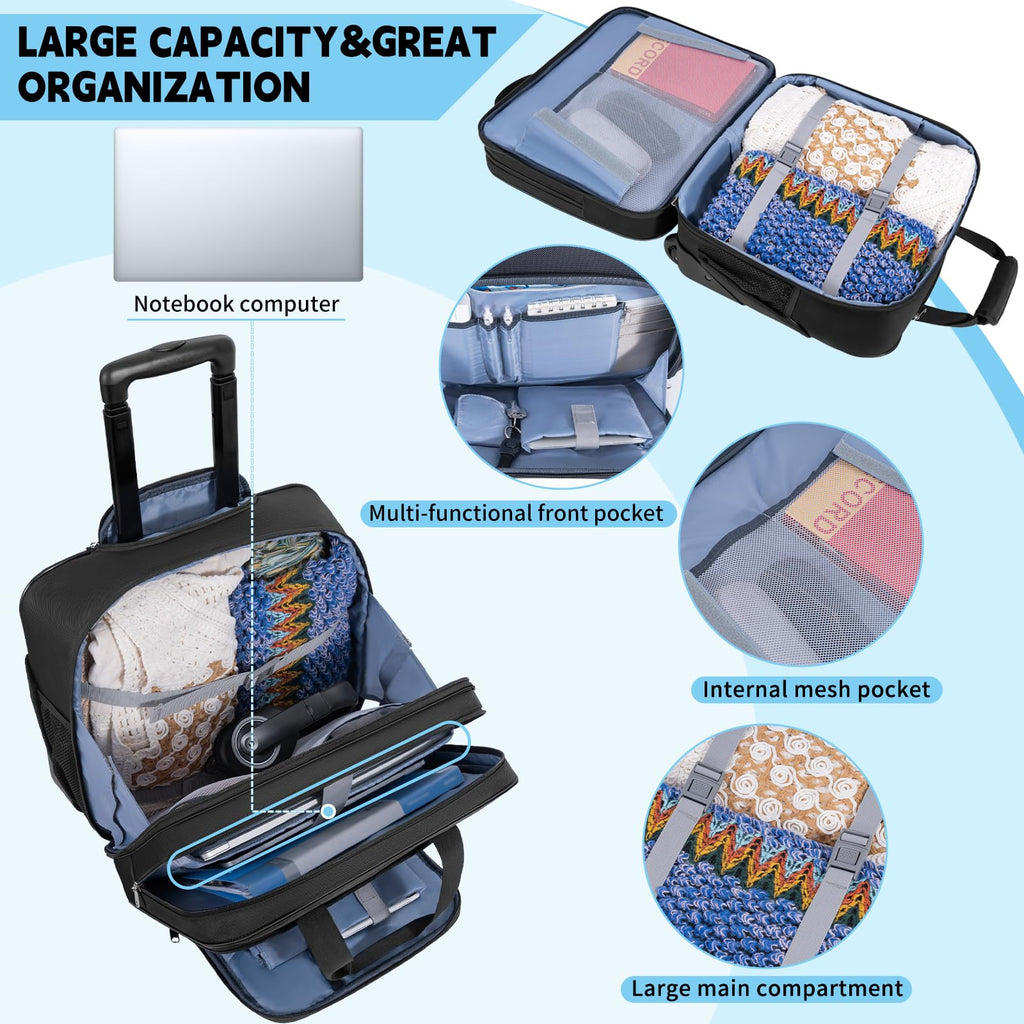 Water-Resistant 17.3" Rolling Laptop Bag with RFID Pocket X724