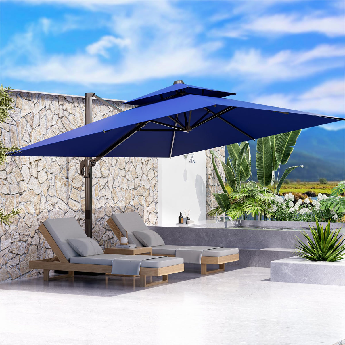 10' X 13' Rectangle Cantilever Patio Umbrella O828