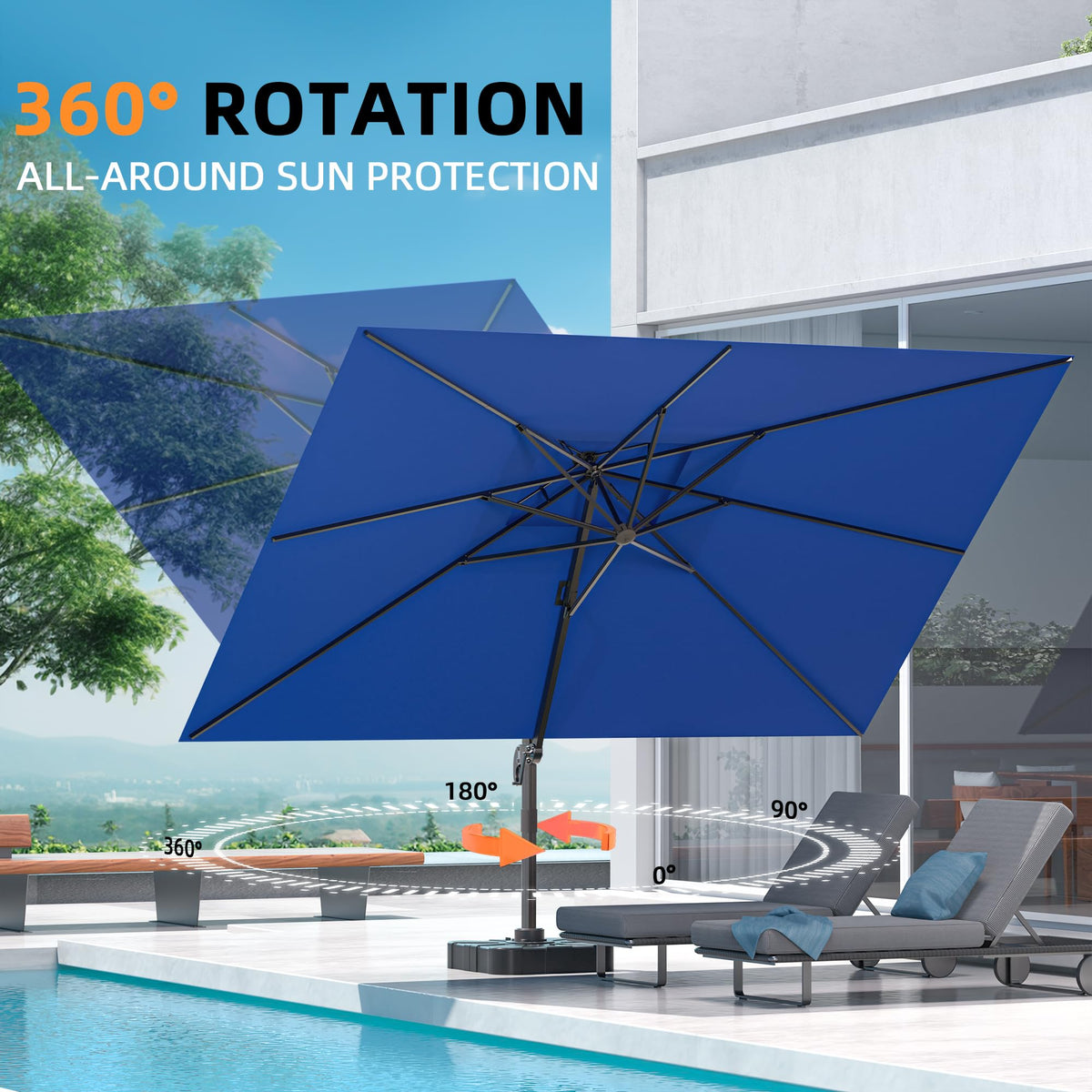 10' X 13' Rectangle Cantilever Patio Umbrella O828