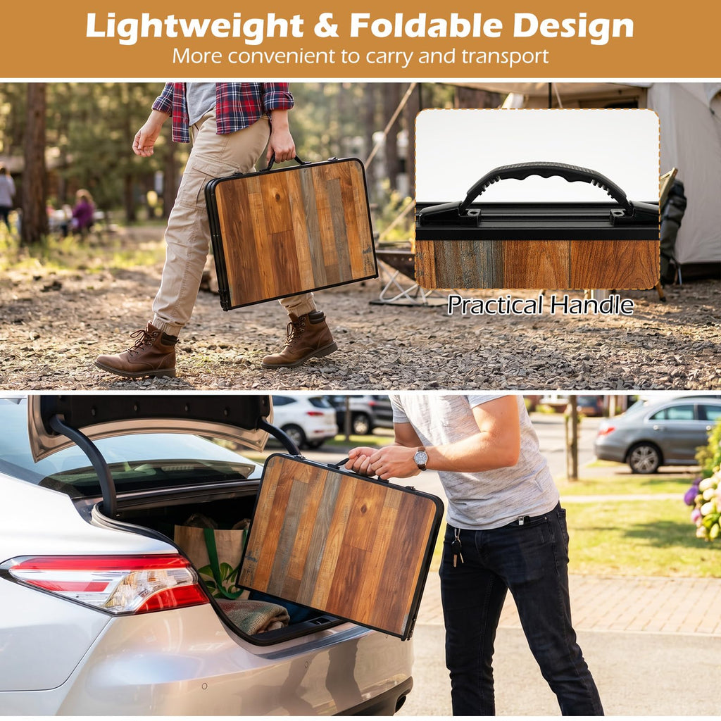 3 FT Portable Aluminum Folding Camping Table with Carry Handle P8107