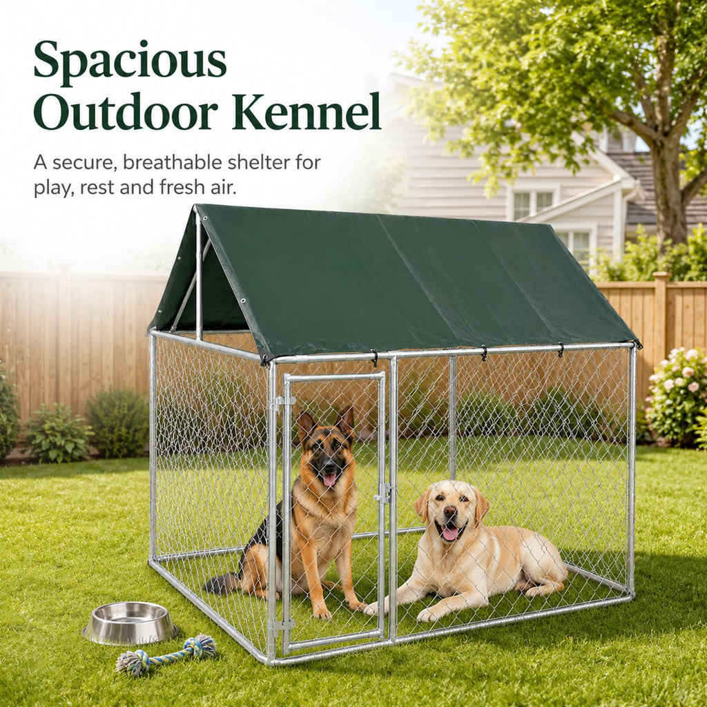 Heavy Duty Outdoor Dog Kennel Galvanized Steel Enclosure P15947