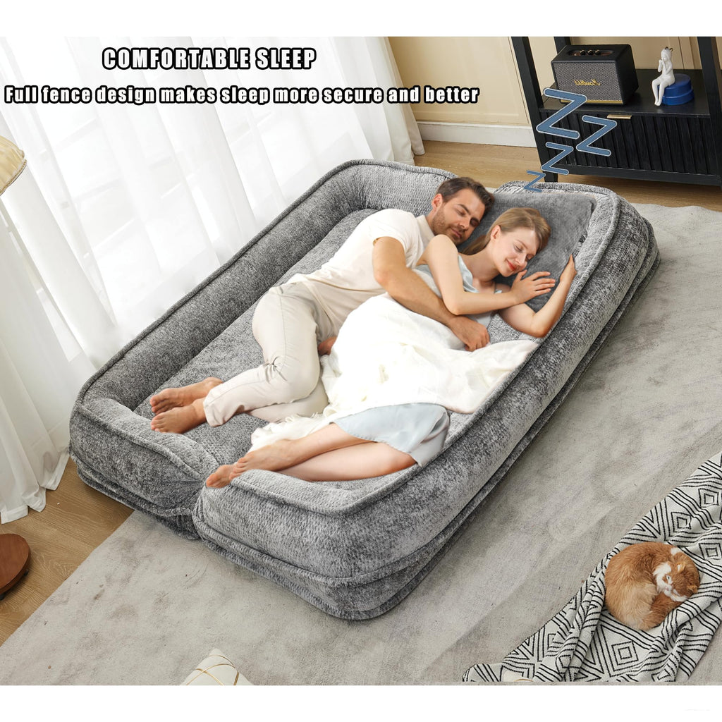 Light Gray Folding Floor Sofa Bed S655663