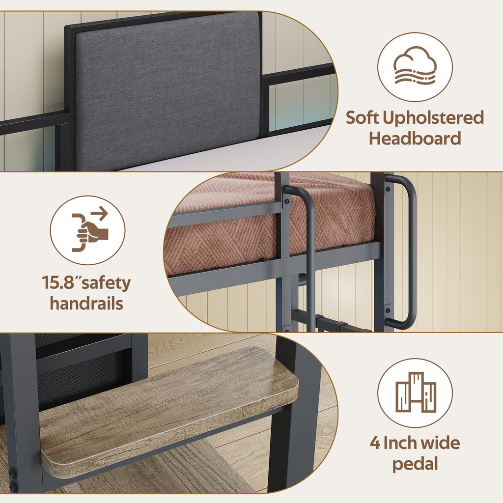 Twin Loft Bed with Desk and 6 Storage Drawers U76797