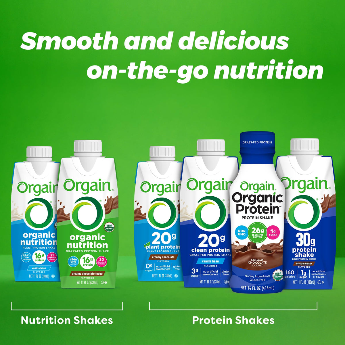 Organic Nutritional Shake Creamy Chocolate Fudge Iced Cafe Mocha 11 Fl Oz Pack of 12 G57864