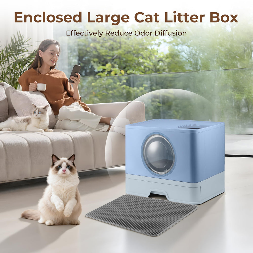 XXXL Stainless Steel Litter Box with Lid Q32756