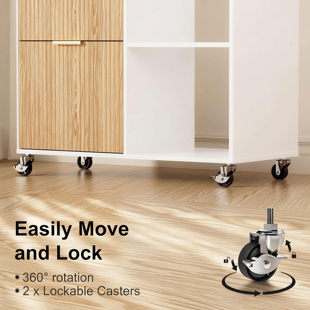 3 Drawer Fluted Mobile Filing Cabinet with Lock R154933