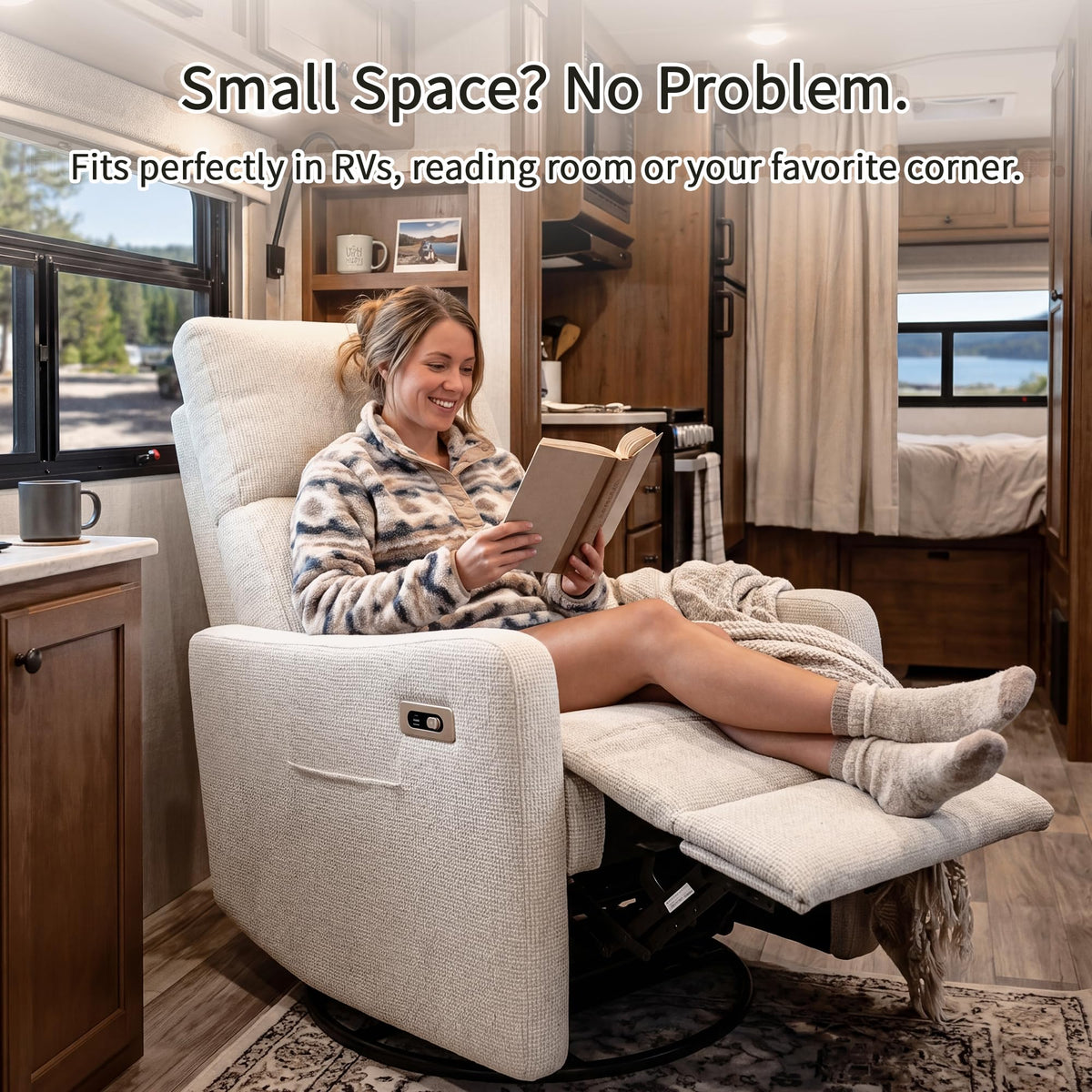 Power Swivel Recliner Chair with USB Charging Port W67077