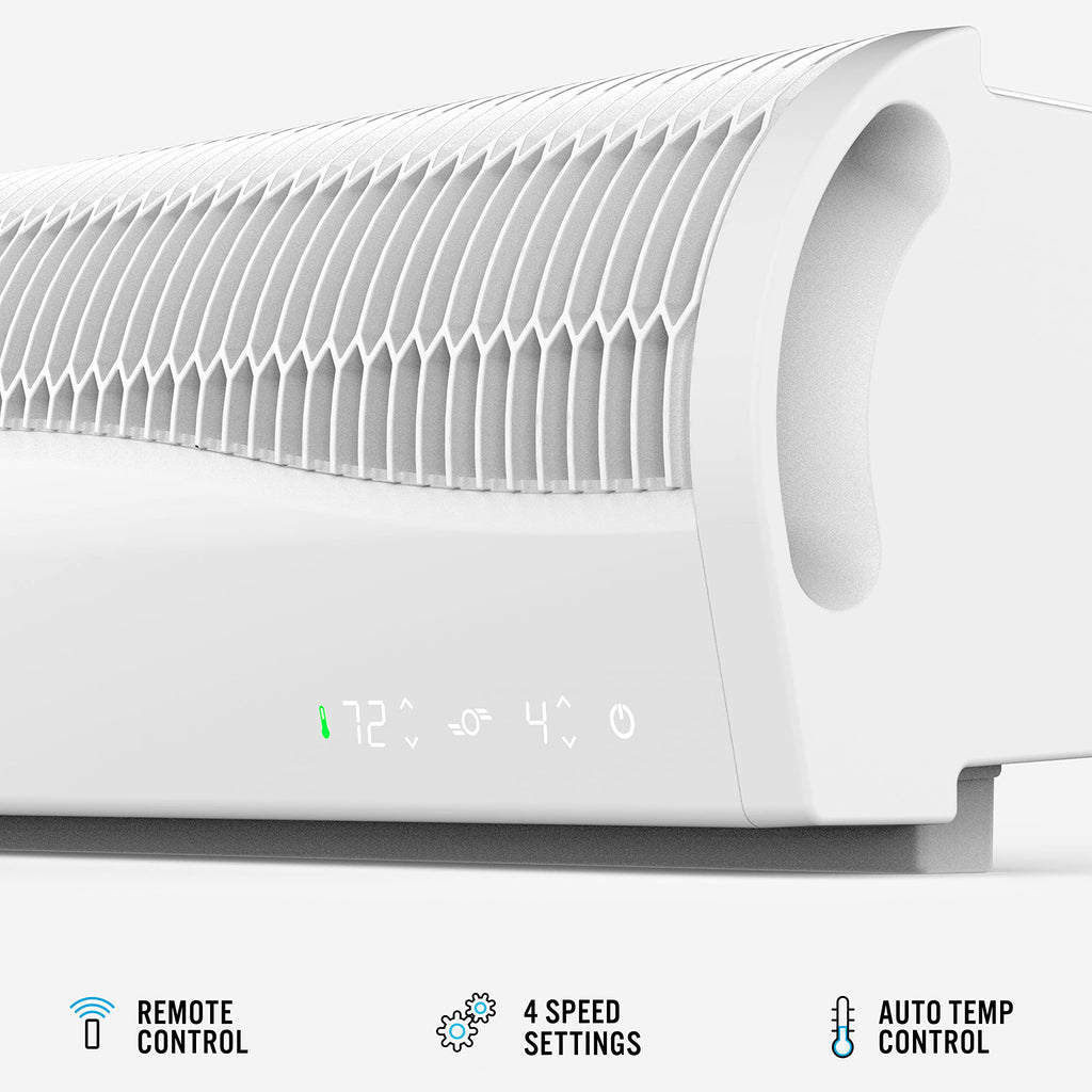 Window Fan with 4 Speeds, Remote Control, Reversible Exhaust, Ice White G97607